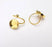 Shiny Gold Ball Head Ring Bezels Ring Settings Resin Ring Backs Cabochon Mounting Gold Plated Brass Adjustable Ring Base (14mm blank) G26539