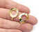 2 Drop earring stud base Shiny gold plated brass earring 1 pair (24x18mm) G26548