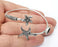 Starfish bracelet blank resin cuff dry cuff bezel Glass cabochon base Adjustable Antique Silver plated brass (8mm ) G26393
