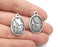 Winter Mountain Landscape Pine Tree Oval Pendant Charms Antique Silver Plated Charms (28x18mm) G26599