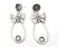 Butterfly Silver Dangle Earring Set Base Wire Antique Silver Plated Brass Earring Base (57mm) G26672