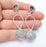 Cube Dome Silver Dangle Earring Set Base Wire Antique Silver Plated Brass Earring Base (10mm Bezel) G26673