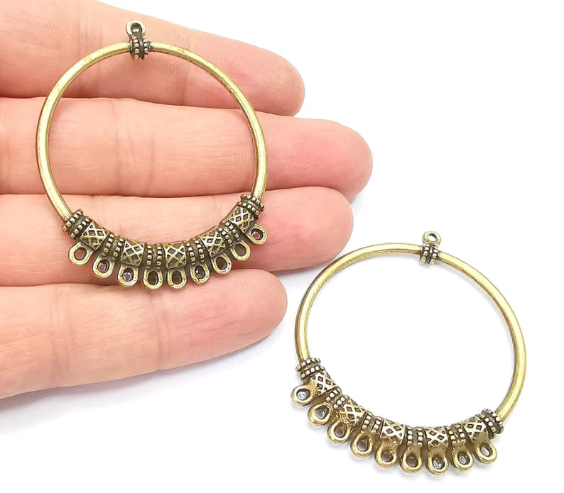 2 Antique Bronze Charms Connector Antique Bronze Plated Charms (54x46mm) G26681
