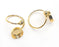Shiny Gold Ball Head Ring Bezels Ring Settings Resin Ring Backs Cabochon Mounting Gold Plated Brass Adjustable Ring Base (12mm blank) G26690