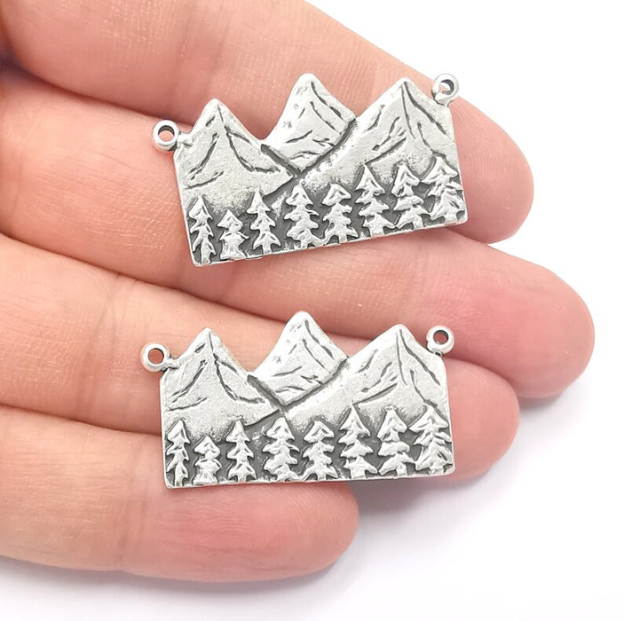 Mountain Pendant Landscape Rock Forest Pendant Clif Charms Antique Silver Plated Pendant (39x21mm) G26726