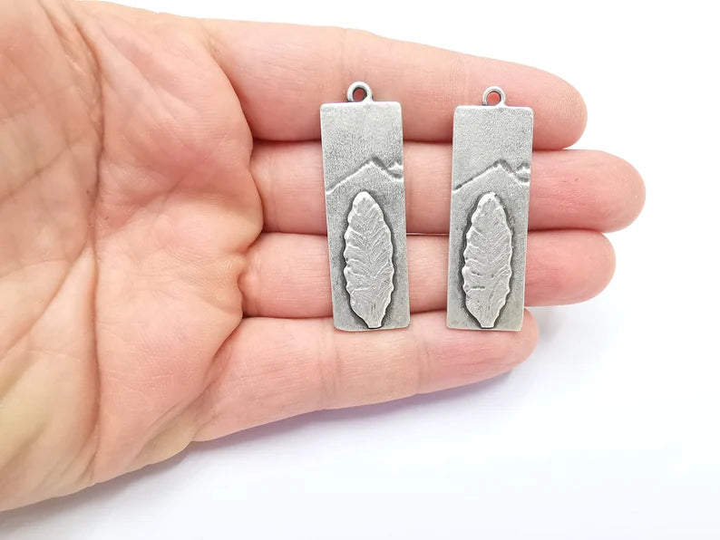 Tree Charms Antique Silver Plated Charms (29x16mm) G26759