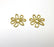 2 Hammered Flowers Charms Connector Gold Plated Charms (32mm) G26565