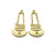 2 Ethnic Gold Charms Gold Plated Charms (53x25mm) G26569