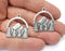 2 Mountain Landscape Pine Tree Pendant Charms Antique Silver Plated Pendant (29x26mm) G26575