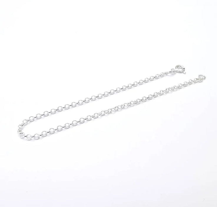 Sterling Silver Finished Bracelet Chain Rolo Chain Bangle Chain 925 Solid Silver Ready ball chain (19cm-7inch) G30368