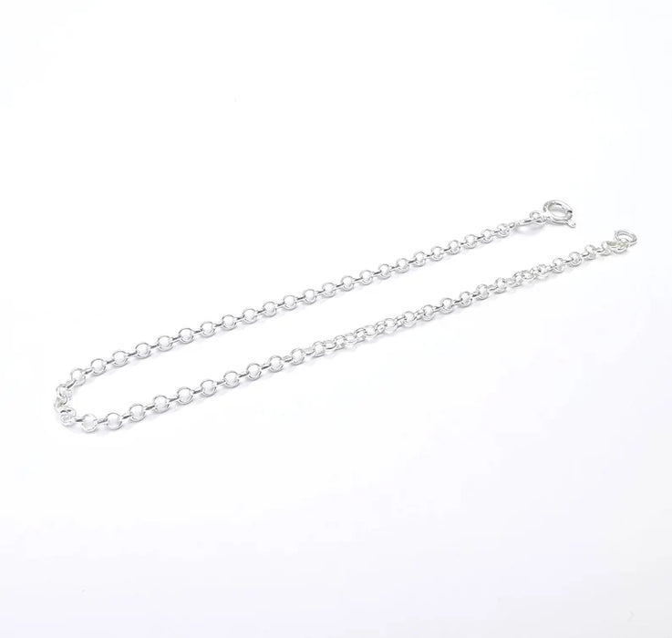 Sterling Silver Finished Bracelet Chain Rolo Chain Bangle Chain 925 Solid Silver Ready ball chain (19cm-7inch) G30368