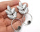 Leaf Silver Dangle Earring Set Base Wire Antique Silver Plated Brass Earring Base (67x32mm)( 8 mm blanks) G26978