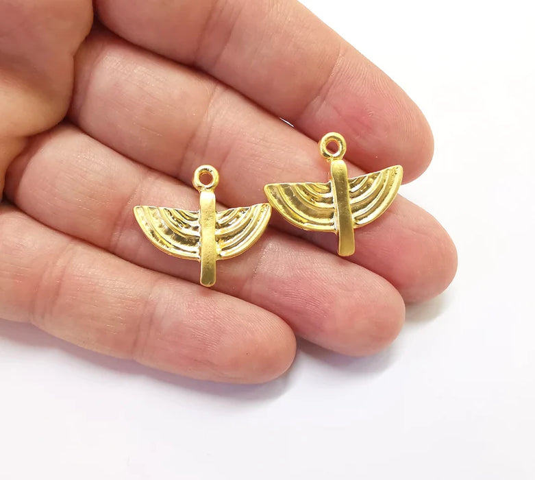 2 Gold Charms Gold Plated Charms (25x22mm) G26980