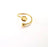 Ball Head Hexagonal Shiny Gold Ring Bezels Settings Resin Backs Cabochon Mounting Gold Plated Brass Adjustable Ring Base (6mm blank) G27000