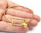 Rectangle Bracelet Brass Cuff Blank Bezel Glass Cabochon Base Adjustable Shiny Gold Plated Brass (10mm blank) G27049