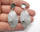 Leaf Earring Stud Base Earring Posts Antique Silver Plated Brass Earring 1 pair (56x23mm) G27075