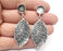 Leaf Silver Dangle Earring Set Base Wire Antique Silver Plated Brass Earring Base (57x23mm)( 10mm blanks) G27086