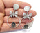 Butterfly Hoop Silver Dangle Earring Set Base Wire Antique Silver Plated Brass Earring Base (58x33mm) G27090