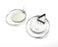 1 Pairs Disc Hammered Hoop Silver Earring Set Base Wire Antique Silver Plated Brass Earring Base (37x33mm) G27098