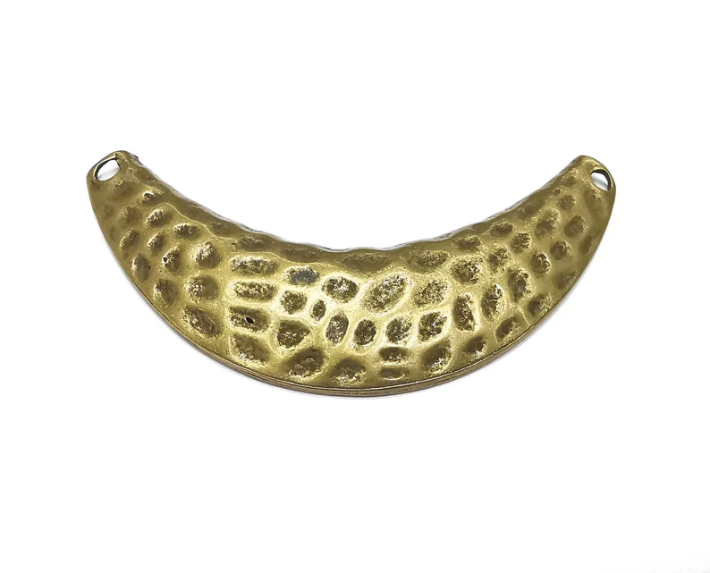 Ethnic Hammered Connector Pendant Antique Bronze Plated Pendant (90mm) G27106