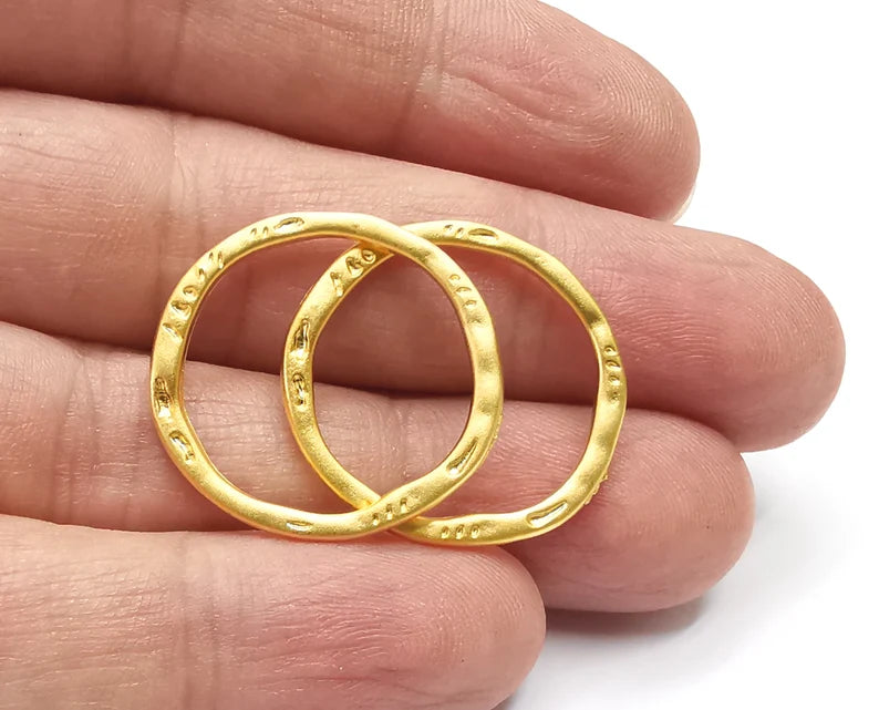 2 Circle Findings Connector Gold Circle Findings (26mm) G26887