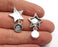 1 Pairs Star Dangle Earring Set Base Wire Antique Silver Plated Brass Earring Base (8mm blanks) G26909