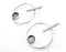 Hoop Rod Stick Round Silver Earring Set Base Wire Antique Silver Plated Brass Earring Base (43x34mm) G27174