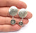 Hammered Dome Earring Set Base Wire Antique Silver Plated Brass Earring Base ( 8mm Blank ) G26946