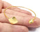 Square Plate Hammered Bracelet Base Blanks Cuff Blanks Adjustable Bracelet Shiny Gold Plated Brass (6mm Blank) G27193