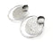 Hammered Disc Hexagonal Silver Earring Set Base Wire Antique Silver Plated Brass Earring Base (36x34mm) G27198