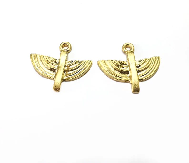 2 Gold Charms Gold Plated Charms (25x22mm) G26980