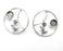 Flower Circle Hoop Earring Set Base Wire Antique Silver Plated Brass Earring Base (34mm) G27205
