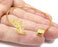 Leaf Branch Bracelet Base Blanks Cuff Blanks Adjustable Bracelet Shiny Gold Plated Brass (6mm Blank) G27016