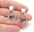 Four Leaf Clover Triangle Blank Silver Earring Set Base Wire Antique Silver Plated Brass Earring Base (8mm blank) G27043