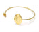 Leaf Hexagonal Bracelet Base Blanks Cuff Blanks Adjustable Bracelet Shiny Gold Plated Brass (6mm Blanks) G27080