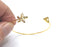 Starfish Triangle Bracelet Base Blanks Cuff Blanks Adjustable Bracelet Shiny Gold Plated Brass (6mm Blank) G27091