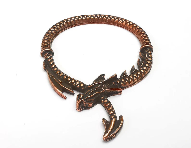 2 Dragon Charms Antique Copper Plated Charms (60x42mm) G27252