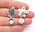 Flower Dangle Earring Base Wire Earring Blank Antique Silver Plated Brass Earring Base (10mm blank) G27163