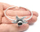 Starfish Silver Bracelet Brass Cuff Blank Bezel Glass Cabochon Base Adjustable Antique Silver Plated Brass (8mm blank) G27421