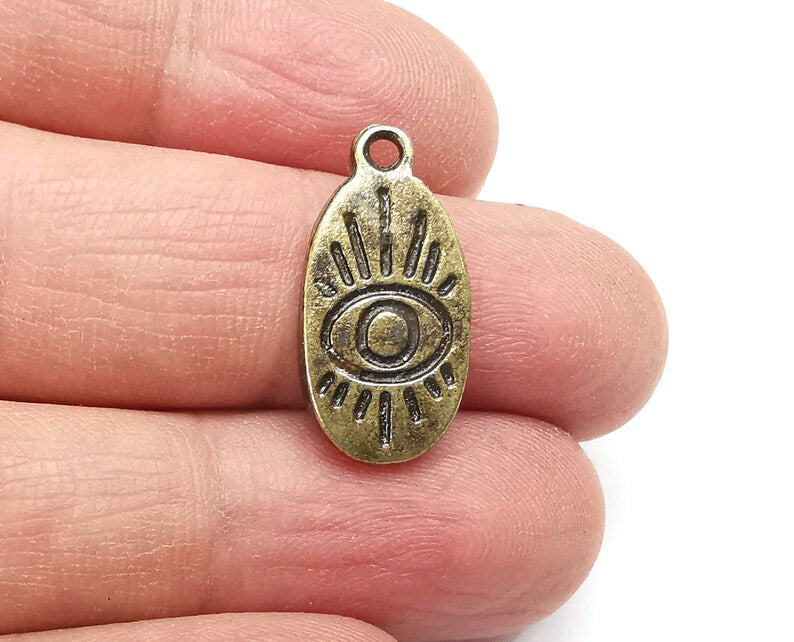 5 Eye Charms Antique Bronze Plated Charms (24x12mm) G29363