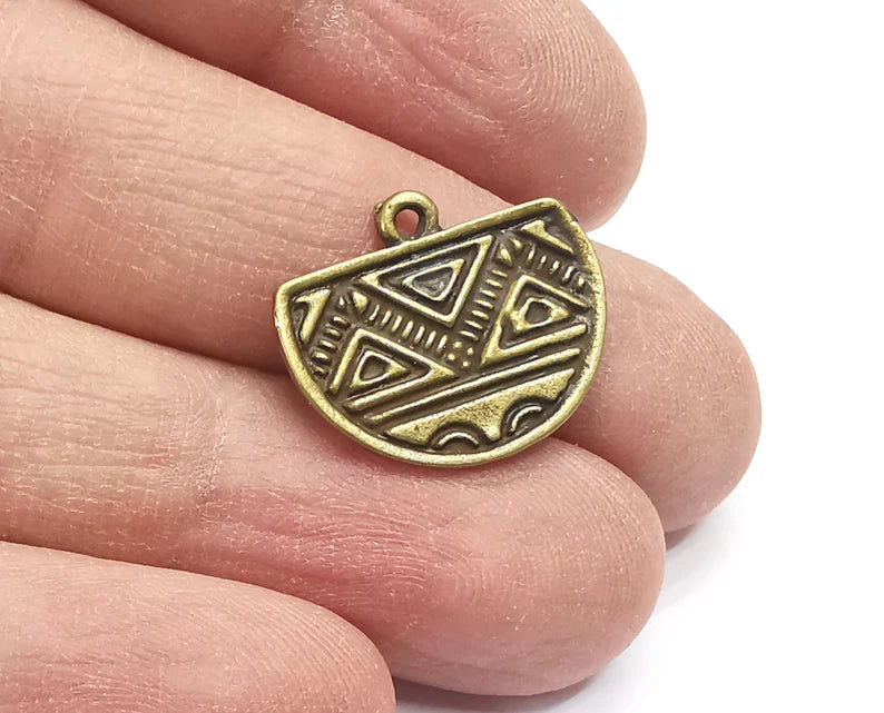 5 Ethnic Charms Antique Bronze Plated Charms (20x18mm) G27251
