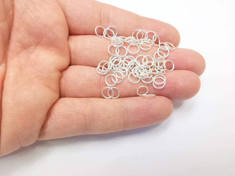 10 Solid Sterling Silver Jumpring (7mm) (Thickness 0.8mm - 20 Gauge) 10 Pcs 925 Silver Jumpring Findings G30063
