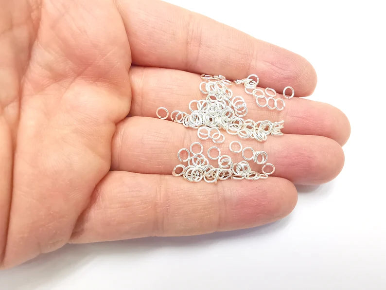 10 Solid Sterling Silver Jumpring (4mm) (Thickness 0.6mm - 22 Gauge) 925 Silver Jumpring Findings G30109