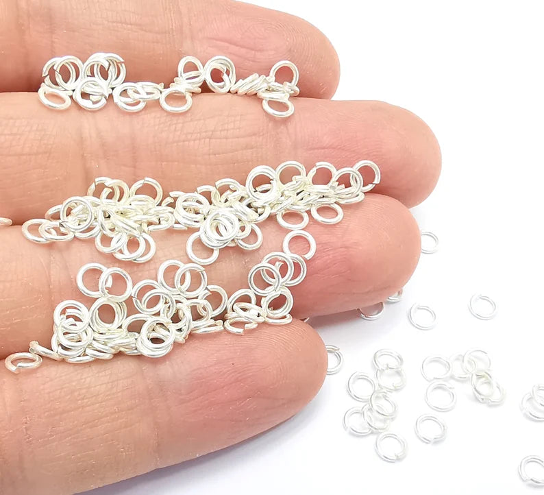 10 Solid Sterling Silver Jumpring (5mm) (Thickness 0.8mm - 20 Gauge) 925 Silver Jumpring Findings G30006