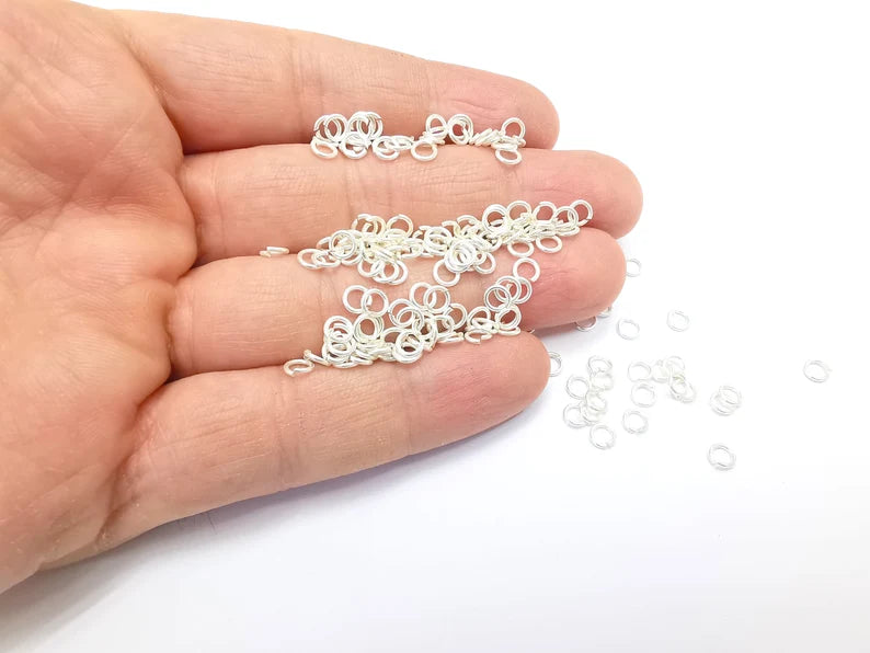 10 Solid Sterling Silver Jumpring (5mm) (Thickness 0.8mm - 20 Gauge) 925 Silver Jumpring Findings G30006