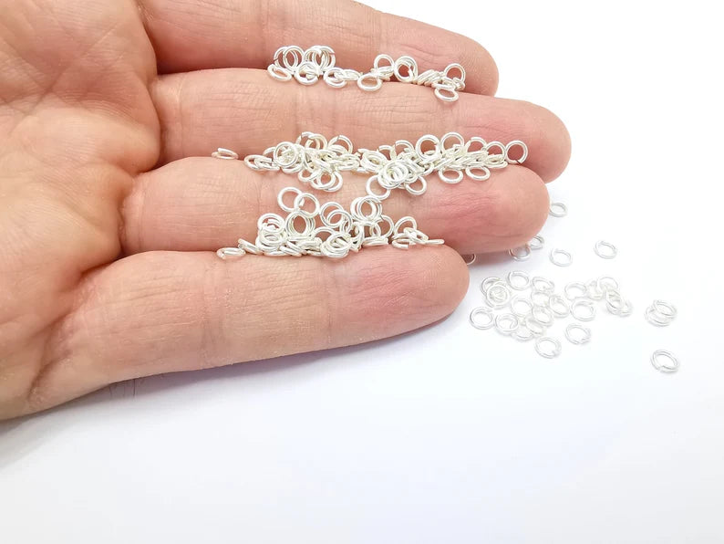 10 Solid Sterling Silver Jumpring (5mm) (Thickness 0.8mm - 20 Gauge) 925 Silver Jumpring Findings G30006