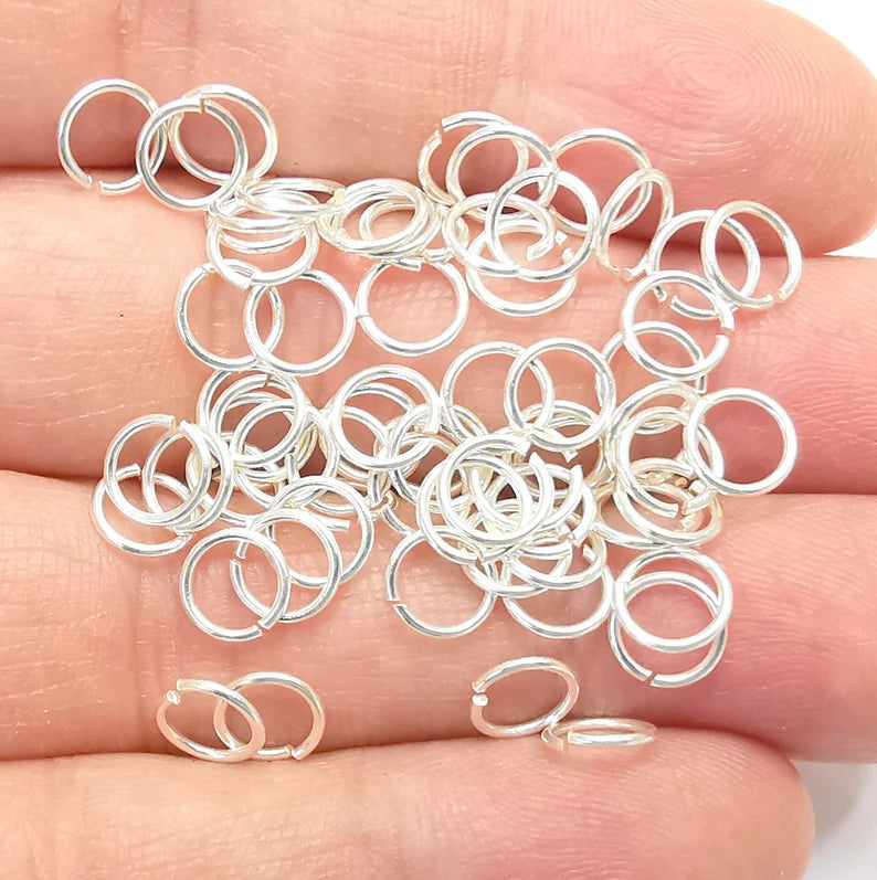 10 Solid Sterling Silver Jumpring (7mm) (Thickness 0.8mm - 20 Gauge) 10 Pcs 925 Silver Jumpring Findings G30063