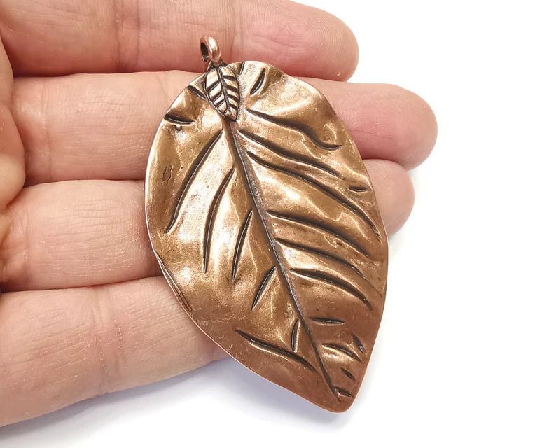 Leaf Pendant Antique Copper Plated Pendant (70x43mm ) G27424