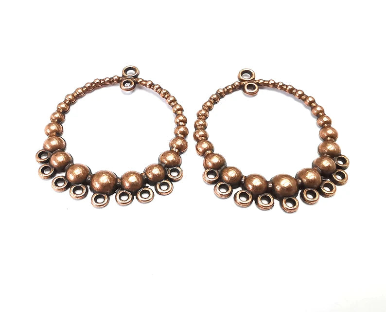 2 Necklace Charms Connector Antique Copper Plated Charms (47x39mm) G27433