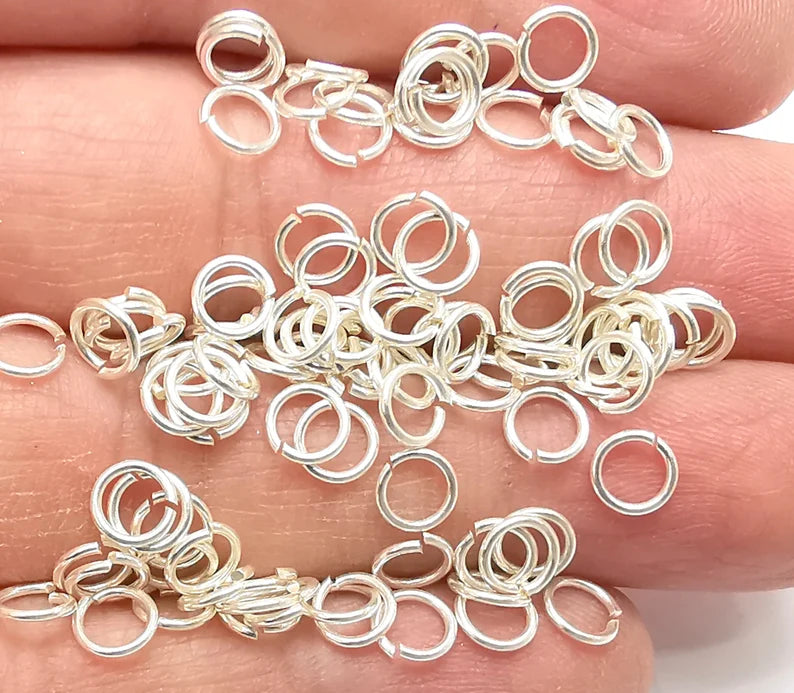 10 Solid Sterling Silver Jumpring (6mm) (Thickness 0.8mm - 20 Gauge) 925 Silver Jumpring Findings G30202